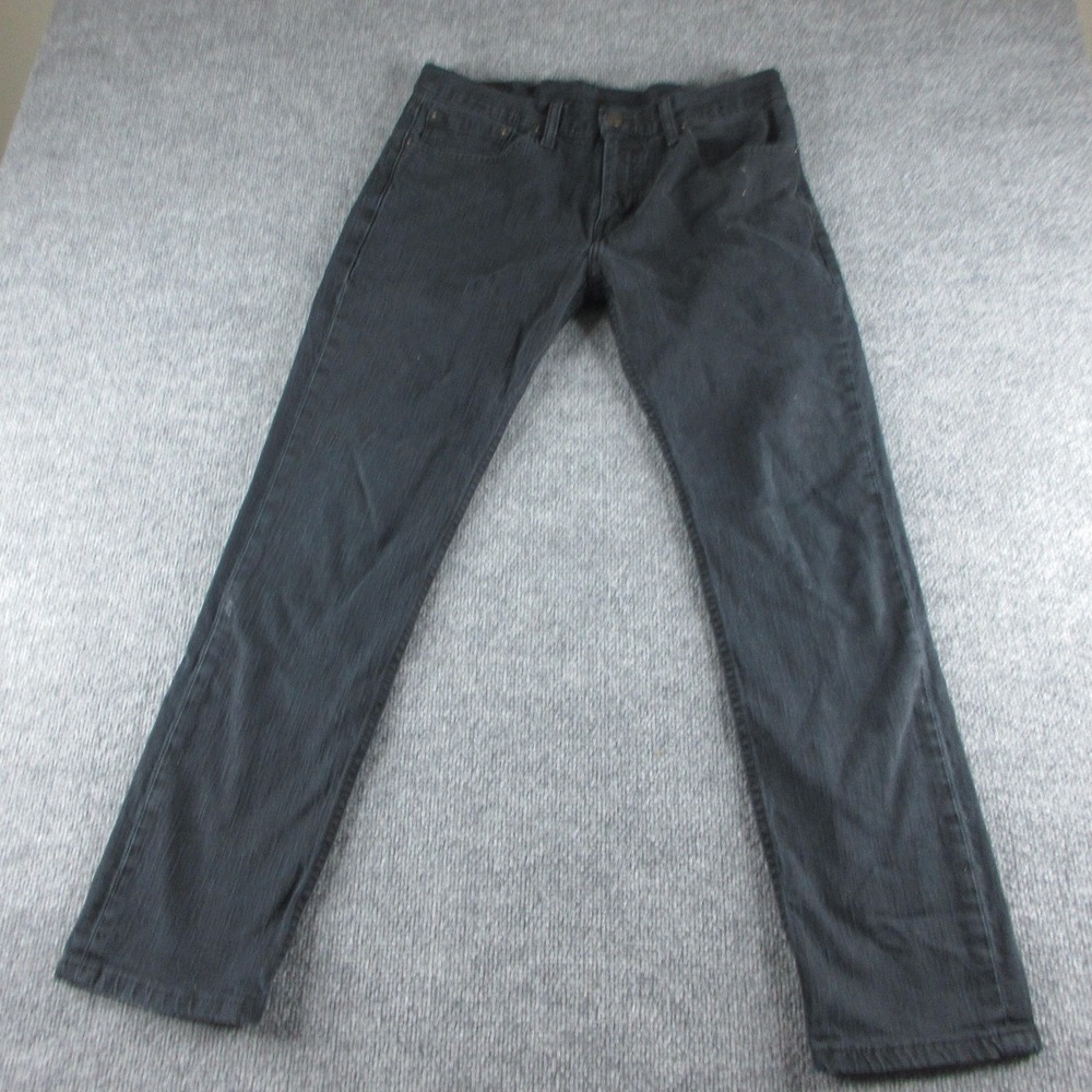 Levis Jeans Mens 34x30 Black Regular Straight Dark Wash Stretch Denim Casual‎